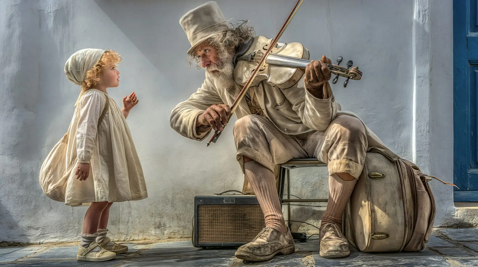 Not a concert. A man and a violin agreeing to continue.
