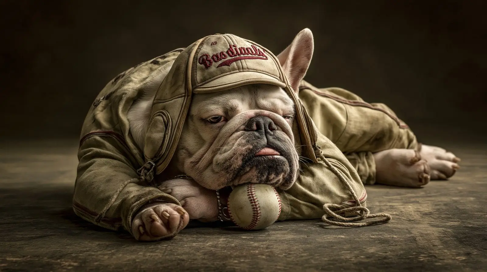 A hound in stirrups and leather. Sport as costume, loyalty as the game.